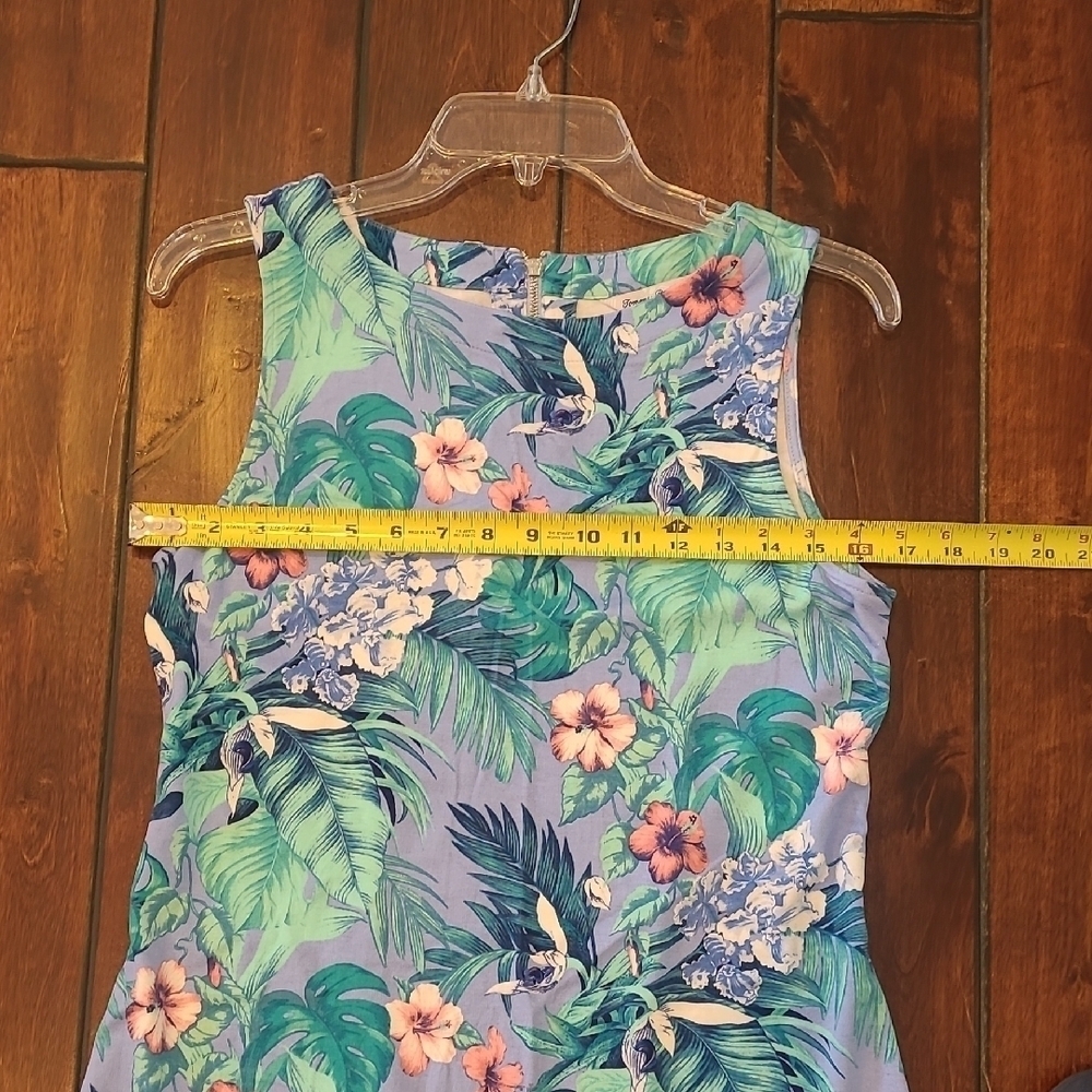 Tommy Bahama Blue Tropical Floral Sleeveless Dress Size M - Picture 9 of 11